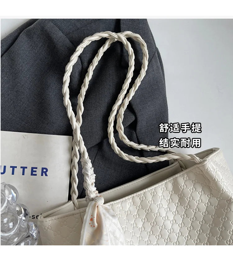 Fashion Tote Bag for Women Large Capacity Shoulder Purse Designer Handbag Simple Style Casual Office Commute Daily Use