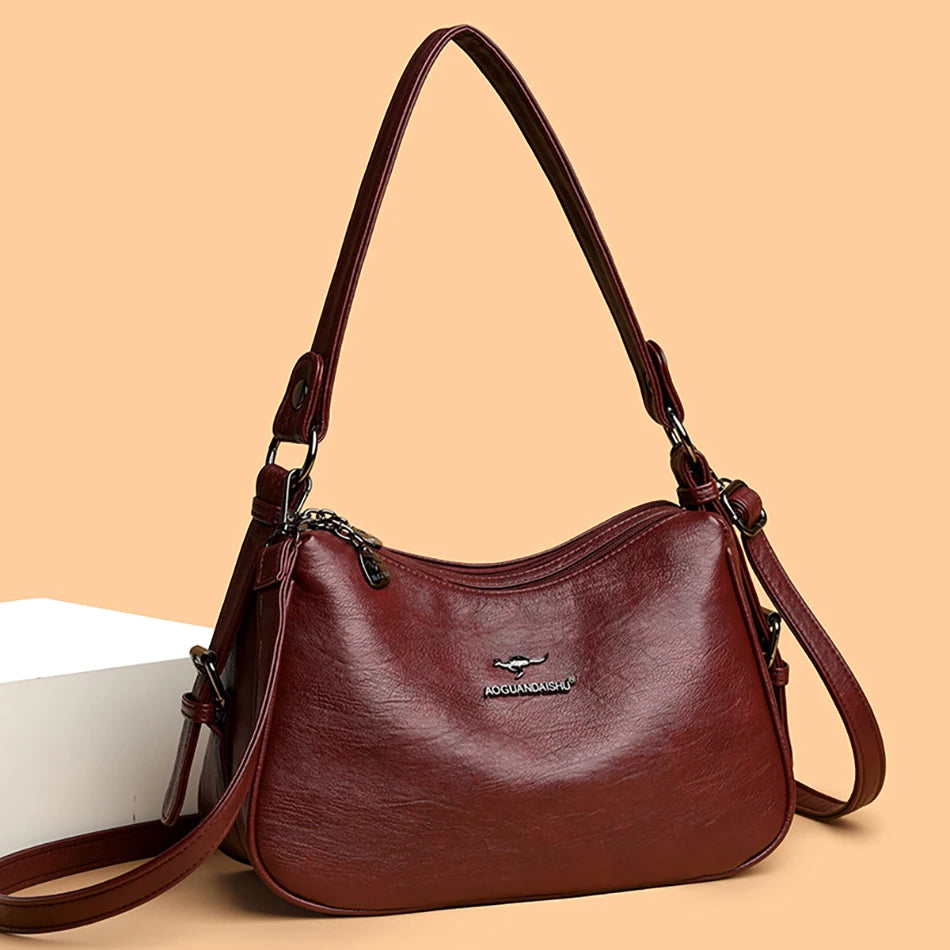 Luxury Designer Ladies Handbags New High Quality Leather Shoulder Bag for Women Female Retro and Minimalist Crossbody Bag Purses