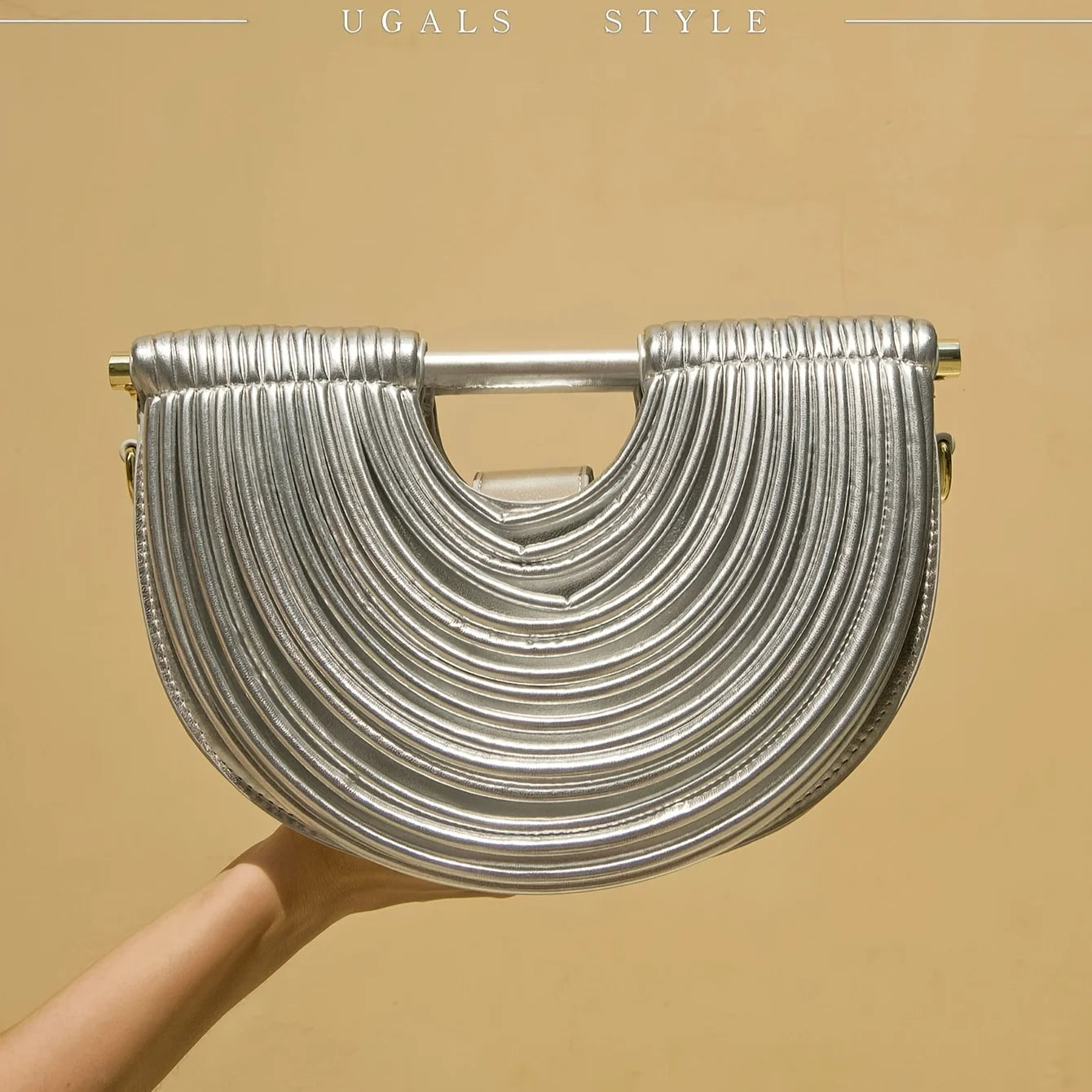 Handbags for Women 2025 New Gold Luxury Designer Brand Handwoven Noodle Bags Half Round Pulled Hobo Silver Evening Clutch Chic