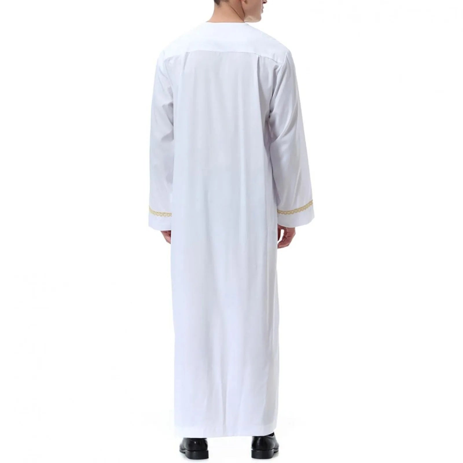 Traditional Muslim Clothing Men's Muslim Shirt robe embroidery Islamic Royalty Dubai Robe O-Neck Long Sleeve Retro Loose Abaya