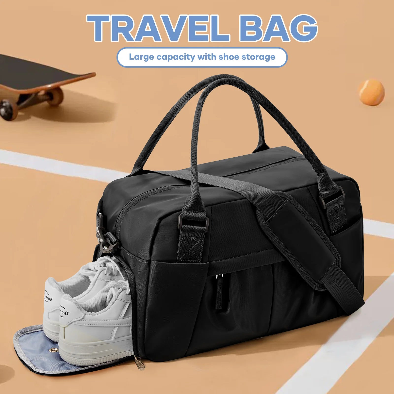 Gym Travel Bags for Women Men, Hand Luggage Travel Handbags 40x20x25 Ryanair Bag, Waterproof Shoulder Bag Exercise Fitness Bag