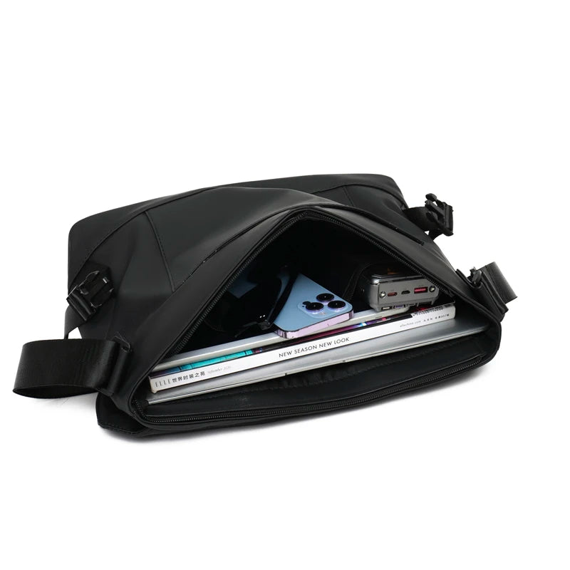 Fashion trend simple atmosphere high-density waterproof fabric casual business men's shoulder handbag crossbody bag masculinity