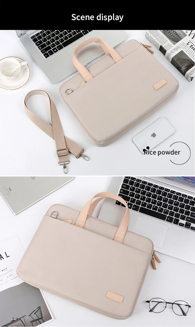 Lightweight Laptop Bag Portable Women Business Shoulder Messenger Bag  14/15 Inch Handbag Waterproof Storage Bags Briefcases