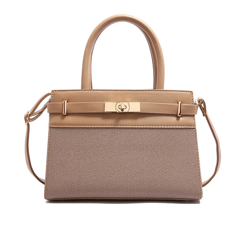 2025 Trapezoid Profile Purse | Twist-Lock Flap Shoulder Bag | Convertible Carry Crossbody with Top Handle