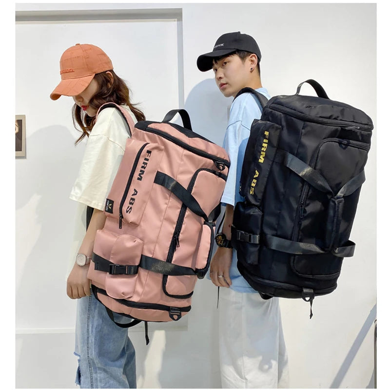 Big Sports Gym Bag Travel Duffel Bag with Wet Pocket & Shoes Compartment Outdoor Basketball Backpack Weekend Tote for Men Women