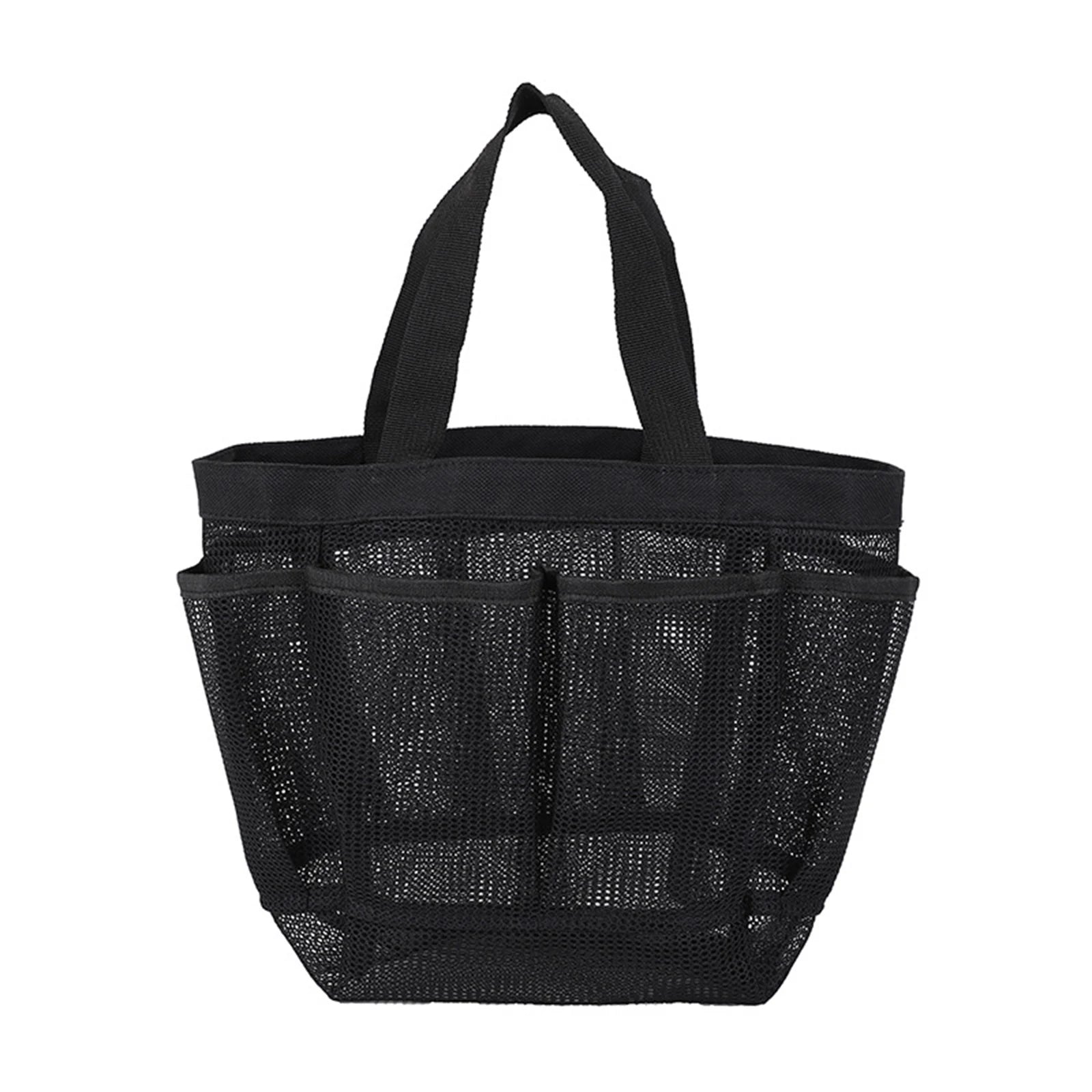 Mesh Beach Bags Tote Bag with 8 Pockets Waterproof Lightweight Foldable Tote Bag Oversized Pool Bag