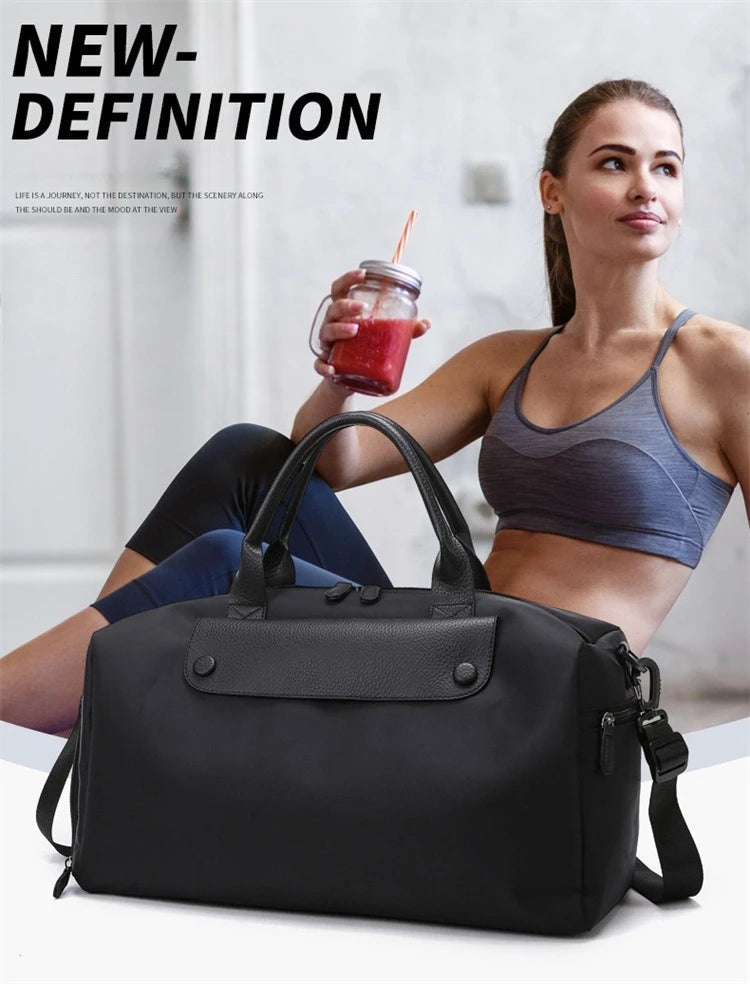Sports Gym Bag for Women Travel Duffle Bag with Shoe Compartment & Wet Pocket Fitness Weekender Overnight Luggage Yoga Bag