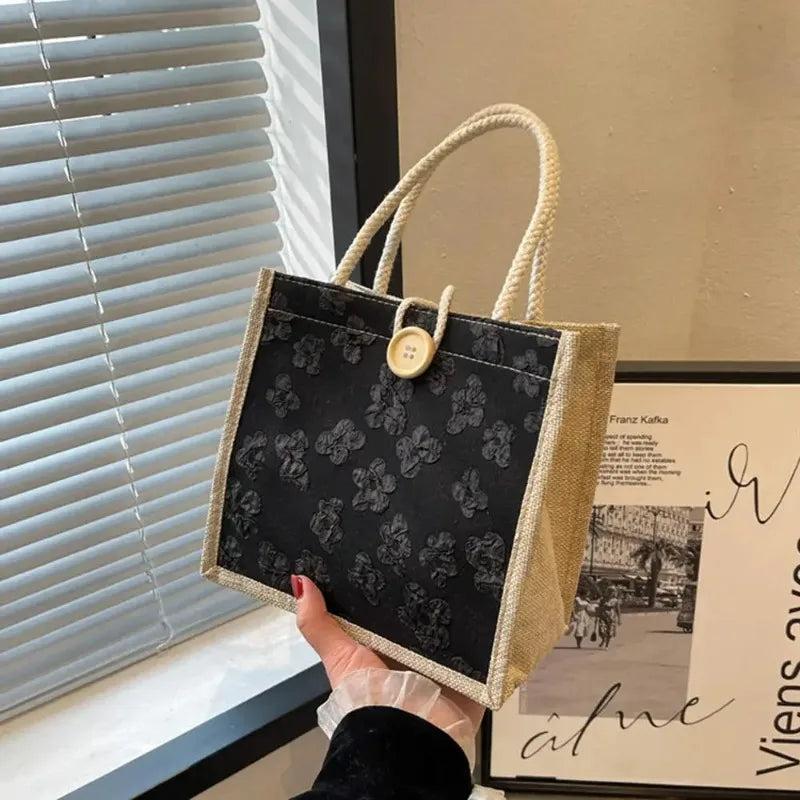 2025 Linen Bags Handbag For Women Shopper Tote Bag Fashion Designer Bag Convenient Large-capacity For Travel Grocery Bag