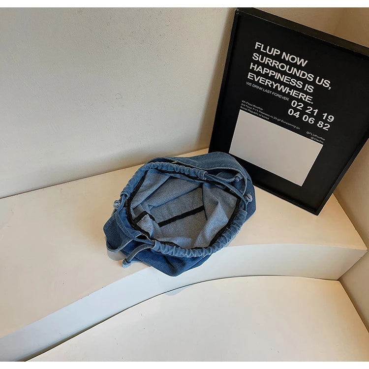 New denim dumpling bag, women's crossbody bag, simple and versatile small shoulder bag for class commuting