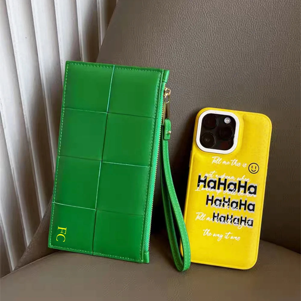 Luxury Design Phone Bag Woman Portable Genuine Leather Cross-body Bag Custom Name Fashion Casual Lady Shoulder Bag Card Wallet