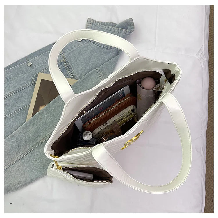 2025 New Women's Tote Bag Diamond Quilted Mother Daughter Purse, Retro Handheld Shoulder Bag, Spacious & Stylish, Casual/Office