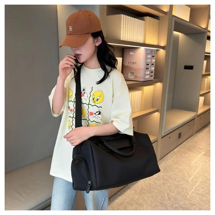 Sports Gym Bag for Women Travel Duffle Bag with Shoe Compartment & Wet Pocket Fitness Weekender Overnight Luggage Yoga Bag