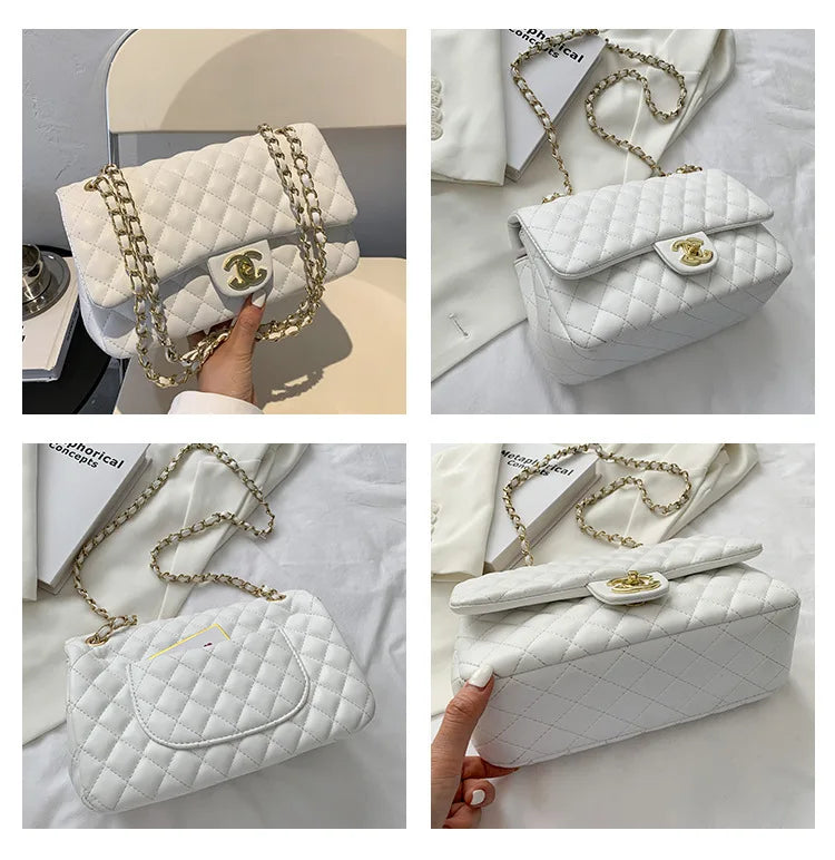 2025 Fashionable New Versatile Commuter Women's Bag Large-capacity One-shoulder Crossbody Bag with Diamond Chain Bag