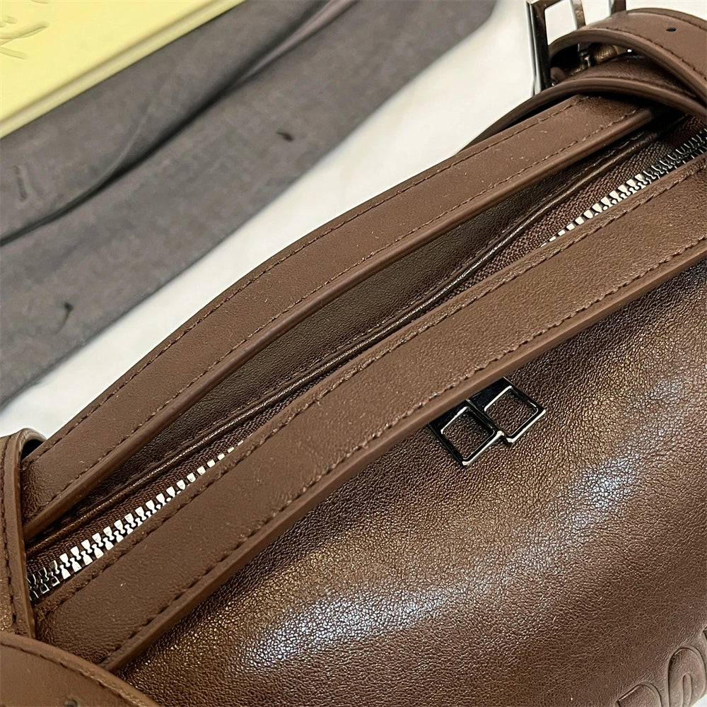 Multifunctional Cylinder Shaped Shoulder Bags For Women 2024 Winter Latest Designer Handbags Luxury Cross Body Bag With Pendant