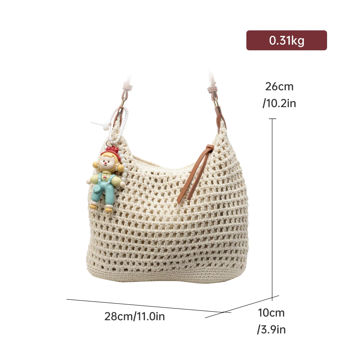 Travel Bag Hand-Woven Large-Capacity Straw Bag Women's 2025 New Beach Shoulder Bag Summer Tote Bag Seaside Play Travel Work Clothing to Work to School