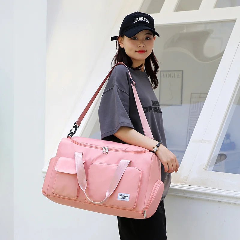 Travel Bag Large Capacity Weekender Overnight Carry On Duffle Bags with Shoe Compartment Sports Fitness Gym Bags for Women