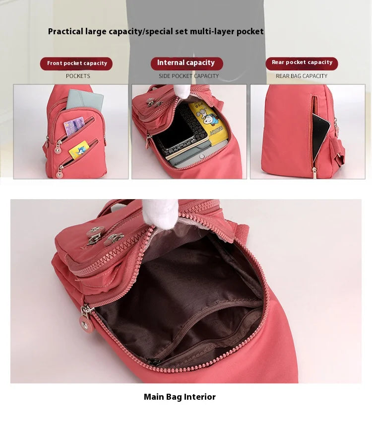 Sling Chest Bag for Women Nylon Fashionable Fanny Pack Shoulder Bags for Women Chest Waist Pack for Travel Crossbody Bags 2024
