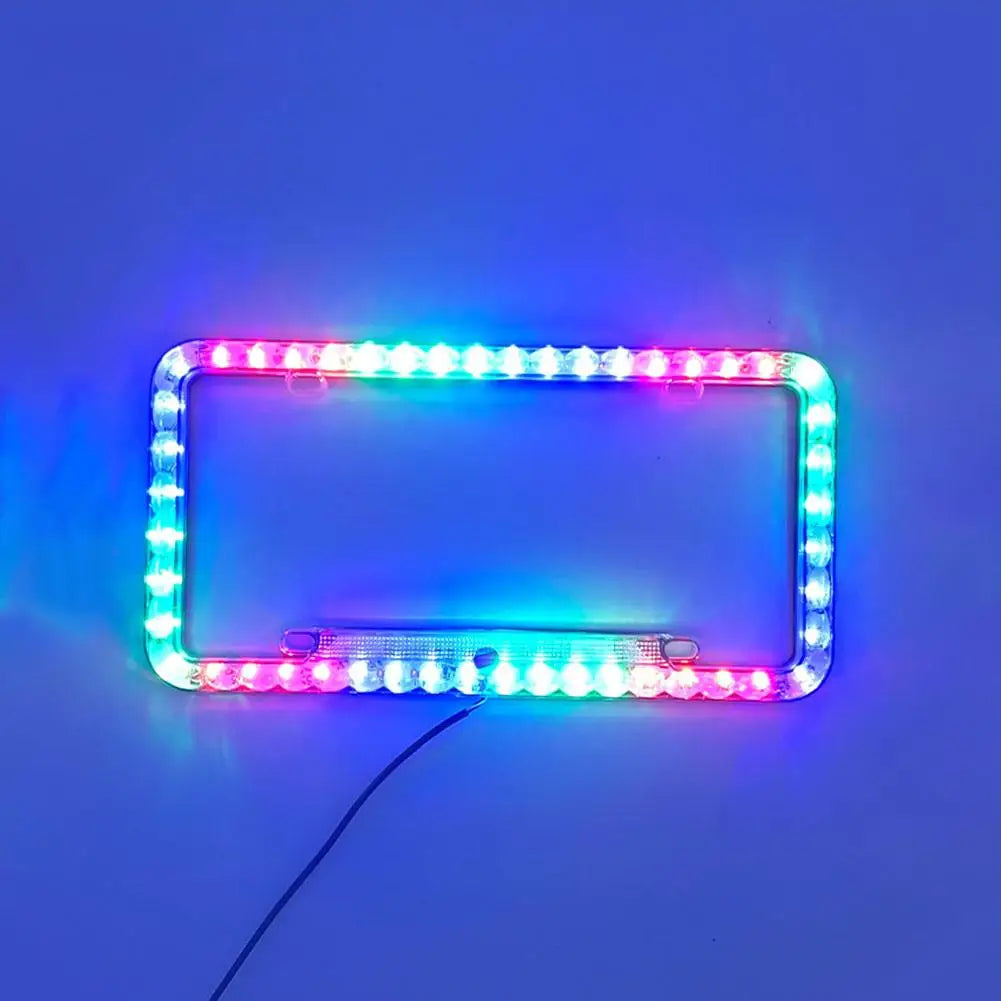 LED License Plate Frame Light 12V Car Rear License Plate Frame LED Lights With Multiple Light Modes Auto Accessries