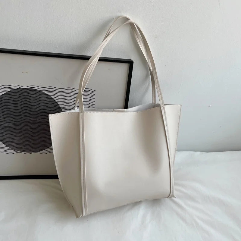 Large Capacity Shoulder Bag Trendy Pu Leather Tote Bags Solid Color Ladies Handbag Women's Fashion Underarm bags