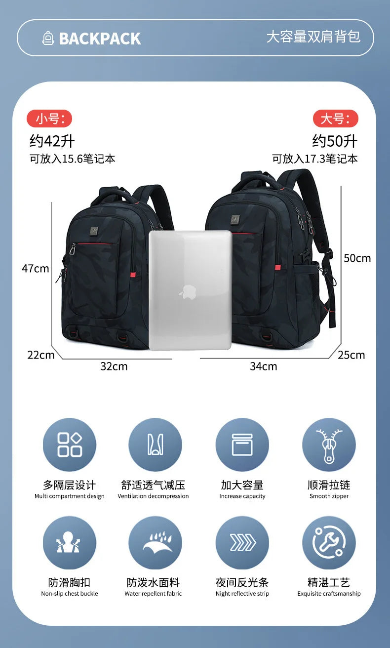 Backpack Primary School Middle School Students High School Bags Large Capacity Ultra-light Load Reduction Outdoor Travel Busines
