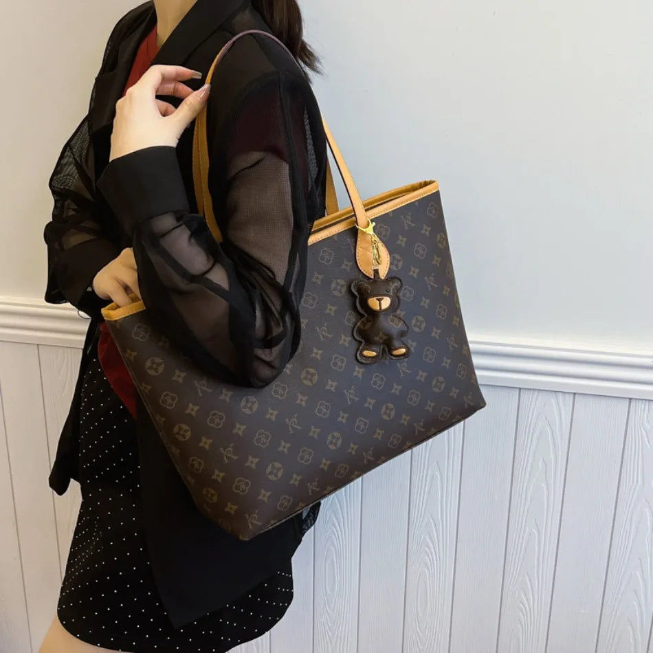 Luxury High Capacity Tote Bags for Women 2024 High Quality Soft Leather Shoulder Bag Designer Female Casual Shopping Handbag Sac