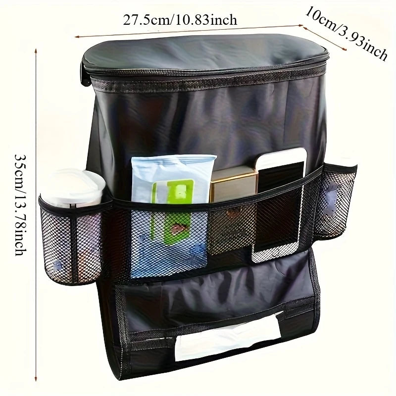 Car Seat Organizer Seat Back OrganizerMulti-PocketTravel Insulated Drink Holder Cooler Mesh Pocket Storage Bag Heat Preservation