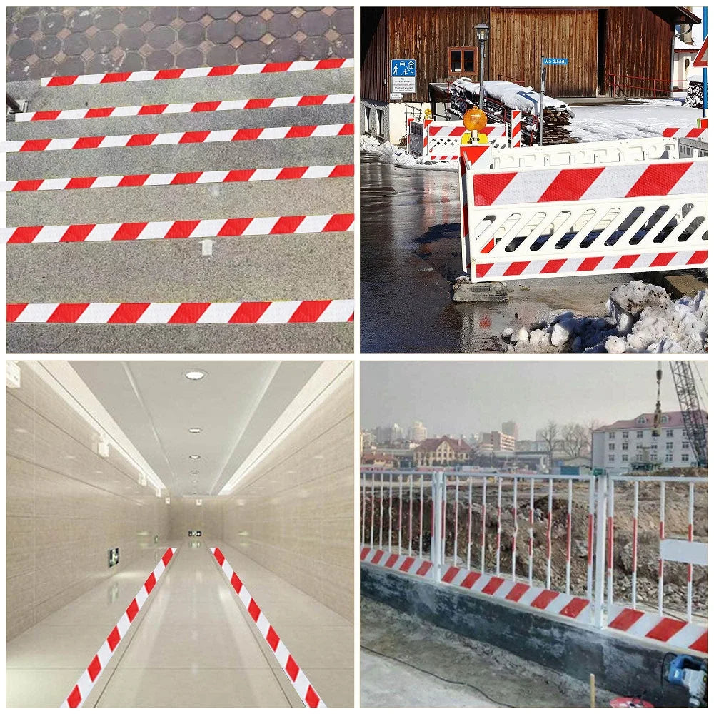 Twill Reflective Tape 5cm*25m Left Right Strips Red White Reflectors Stickers Waterproof Self-Adhesive Safety Conspicuity Decals
