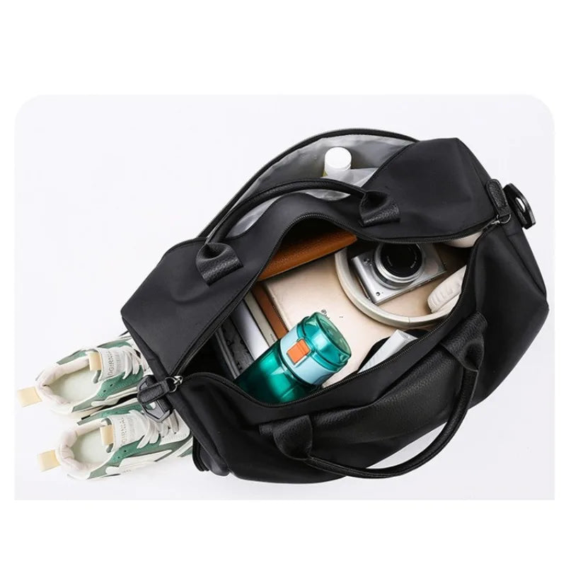 Sports Gym Bag for Women Travel Duffle Bag with Shoe Compartment & Wet Pocket Fitness Weekender Overnight Luggage Yoga Bag