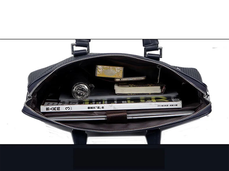 Leather Laptop Bags For Men Luxury Handbags Man Shoulder Computer Notebook Bag For 14.1" Macbook Air DELL HP ASUS 2025 Fashion