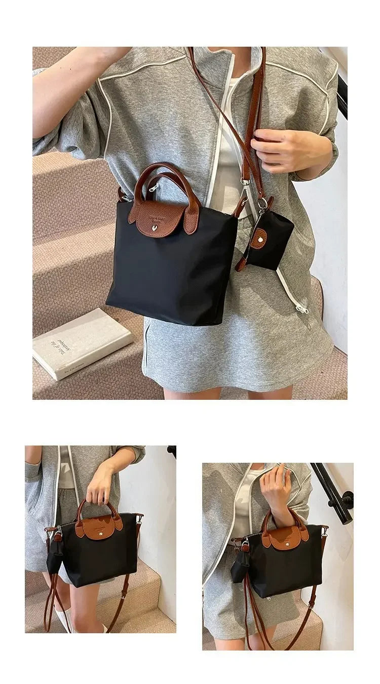 Luxury 2025 Work Tote - Fashion Patchwork Handbag with Long Strap Large Capacity, Waterproof Lining, Perfect for Office & Travel