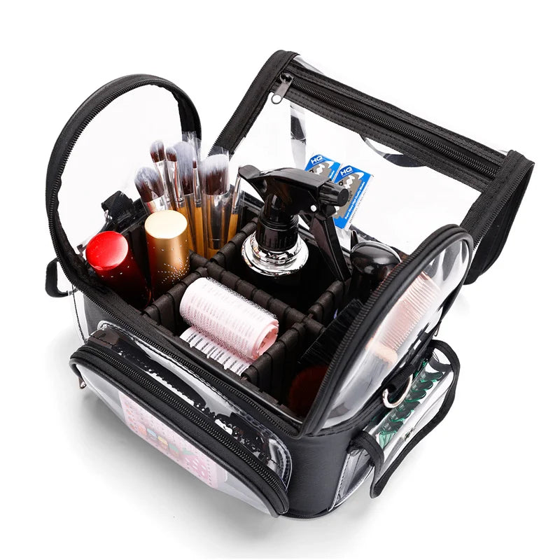 Cosmetic Makeup Tools Bag Large Capacity Makeup Brush Holder Travel Makeup Artist Bag Waterproof Cosmetic Organizer with Divider