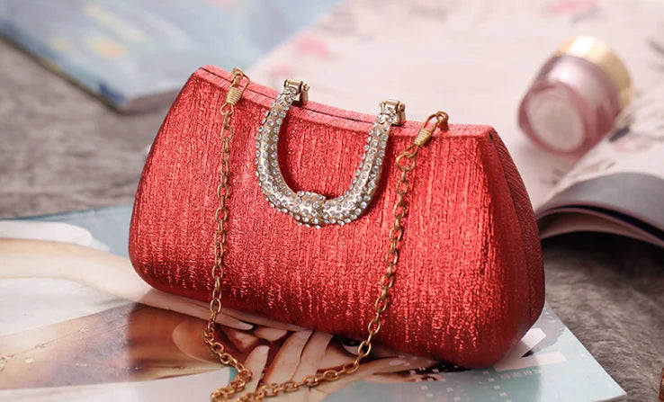2024 Evening Clutch Luxury Women Gold Shoulder Bags Fashion  Chain Handbag Dinner Handbag Wedding Cocktail Party Coin Purse