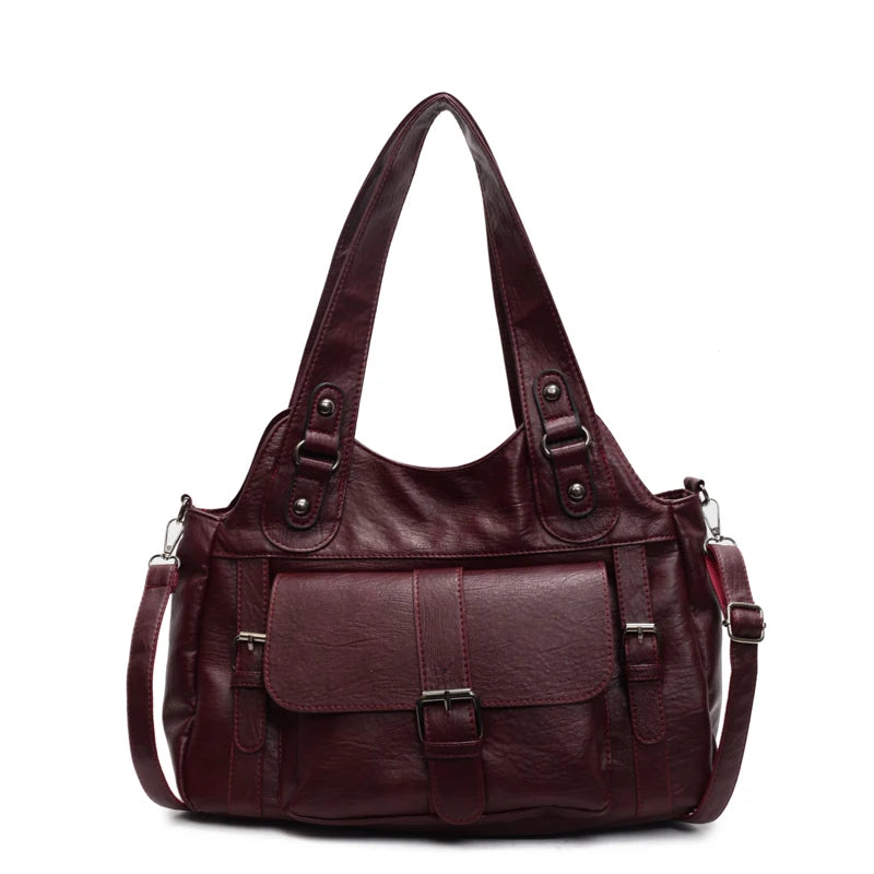 Women Tote Bag Fashion Underarm Pouch Large Capacity Soft Pu Leather Shoulder Bag Retro Crossbody Bag Casual Portable BucketBags