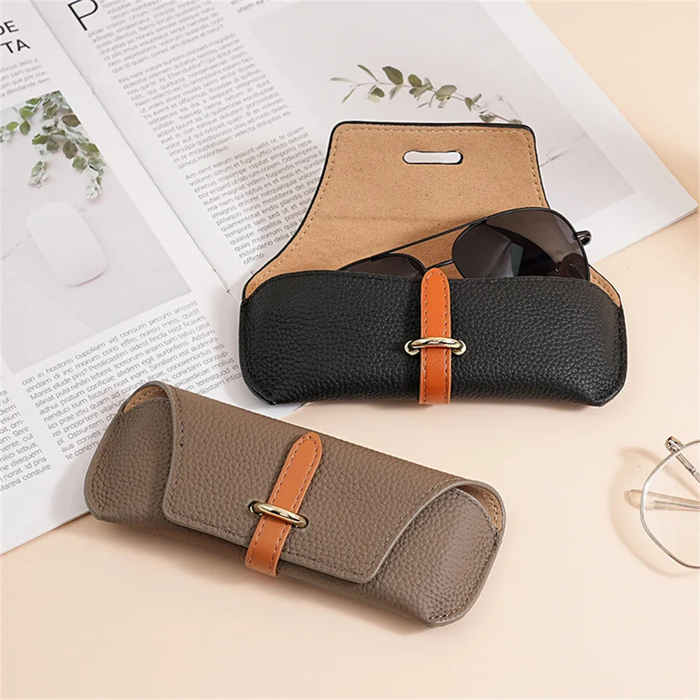 Luxury Pu Leather Glasses Bag Woman Portable Eyeglasses Protect Case Unisex Fashion Travel Sunglasses Case Eyewear Accessories