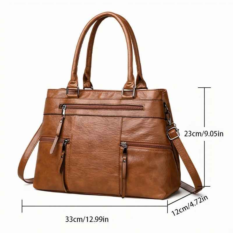 Elegant Handbag for Women High Quality Leather Top-Handle Bags Purse Ladies Shoulder Crossbody Bag Casual Tote Luxury Brand Bag