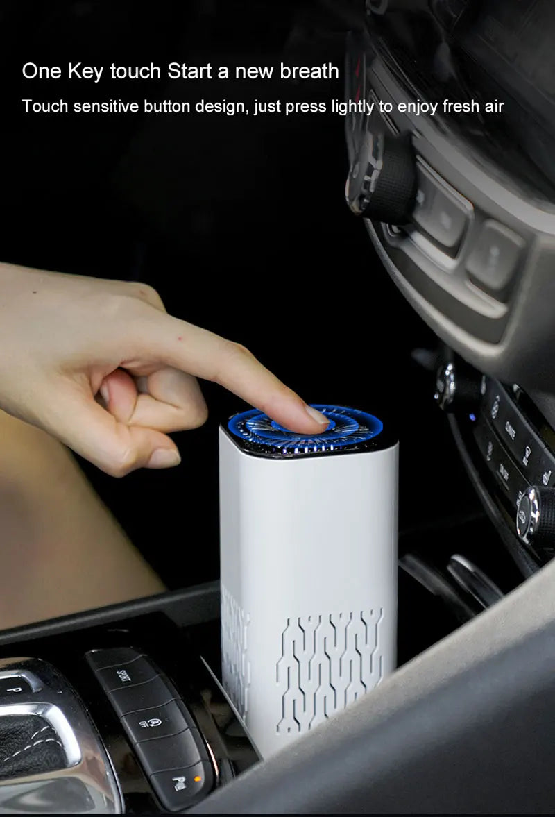 MINI Car HEPA Air Purifier Remove Smoke Odor Formaldehyde Negative Ion Air Cleaner for Car Bedroom Aromatherapy Purification New