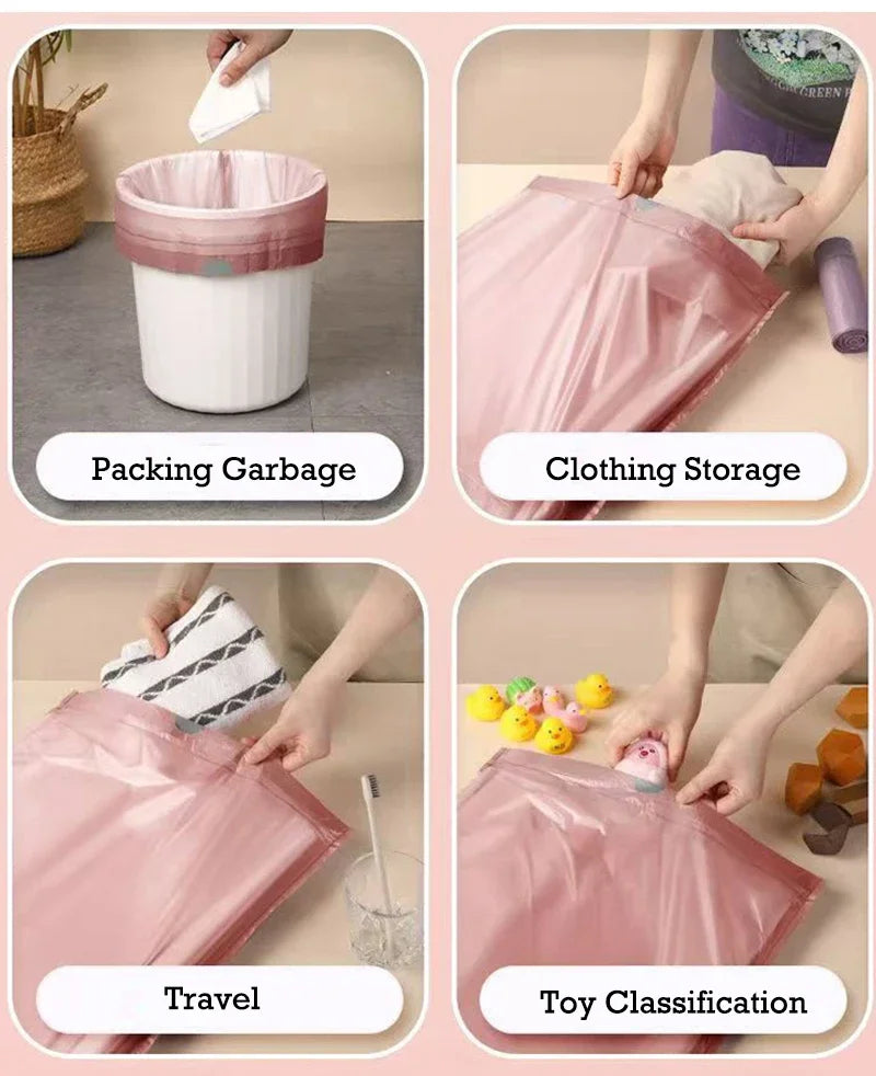 50/100/200PCS Thickening Drawstring Garbage Bags Large Capacity Handheld Trash Bag for Kitchen Household Disposable Waste Bags