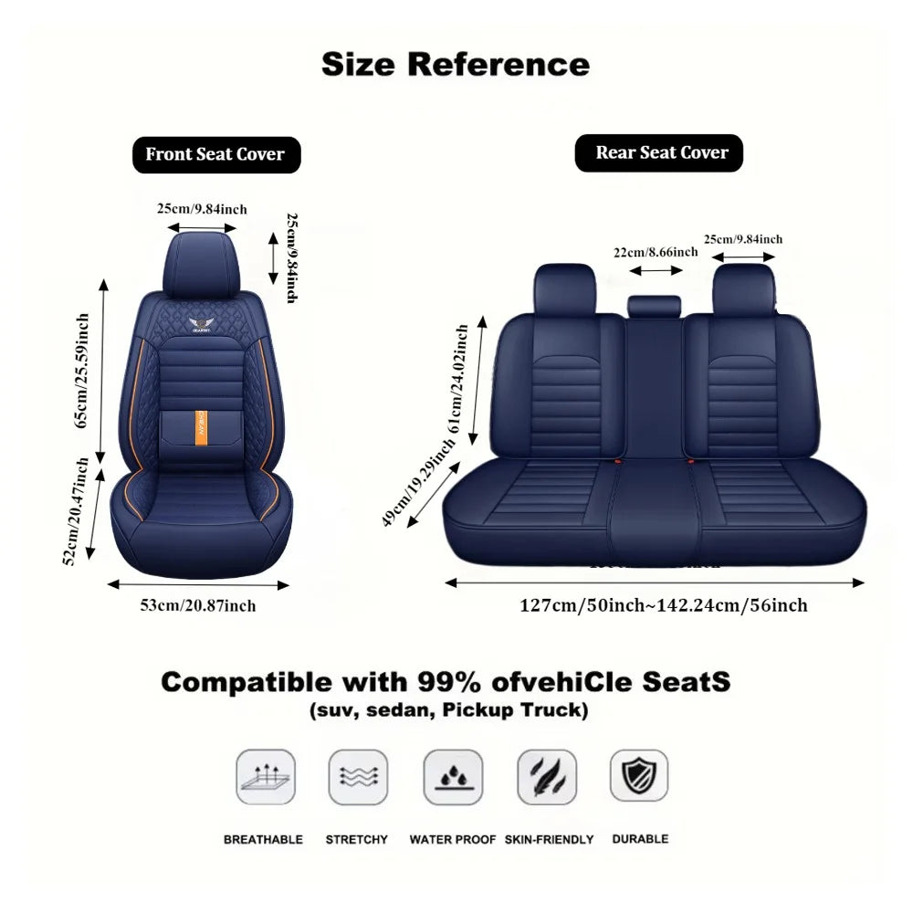 Ultra-Comfy & Durable Full-Wrap Leather Car Seat Covers – Premium Craftsmanship, All-Season, Universal Fit for Most Vehicles