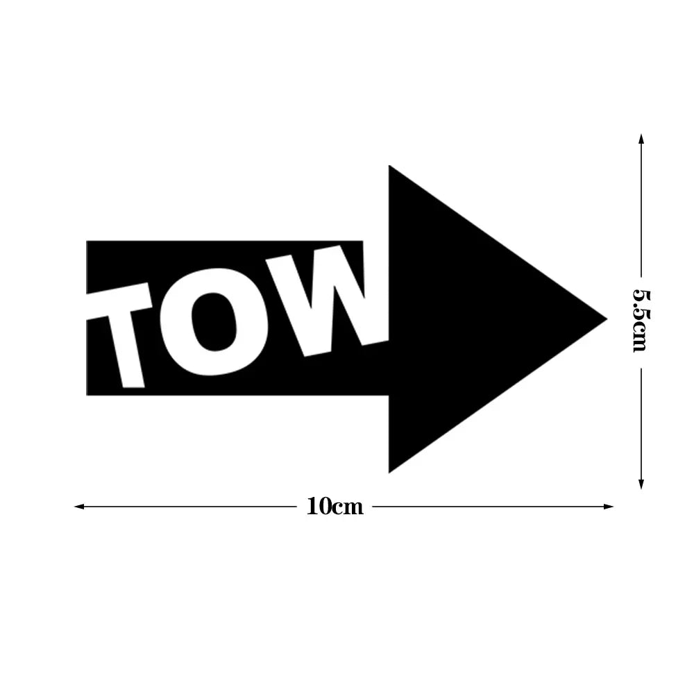 Reflective TOW Arrow Car Vinyl Decals – Waterproof Racing Modified Stickers Body, Window, Rear Windshield, Fuel Cap & Bumper