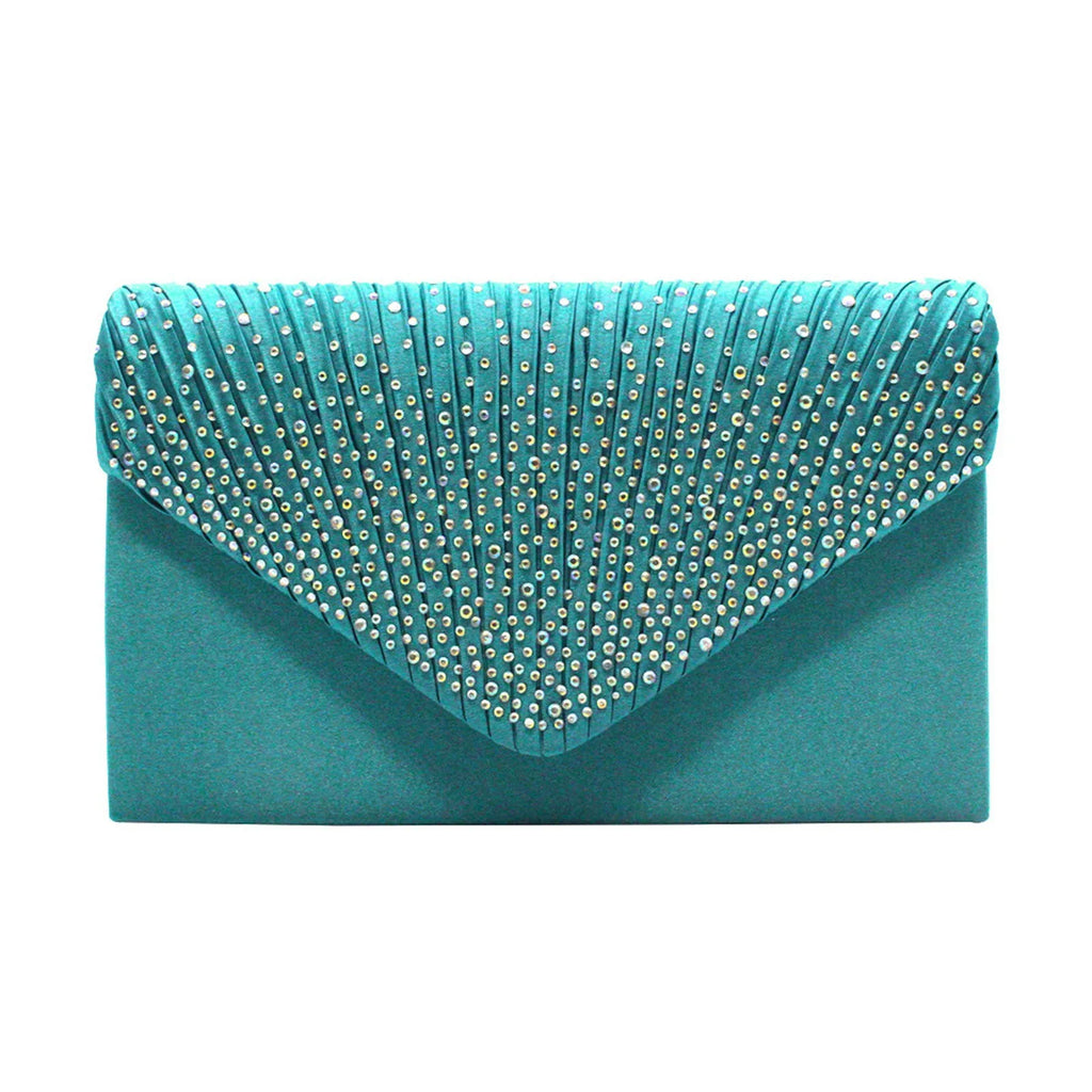Women's  Luxury Silk Evening Clutch Bag - Elegant Women’s Prom/Wedding Handbag with Detachable Chain Strap & Secure Closure