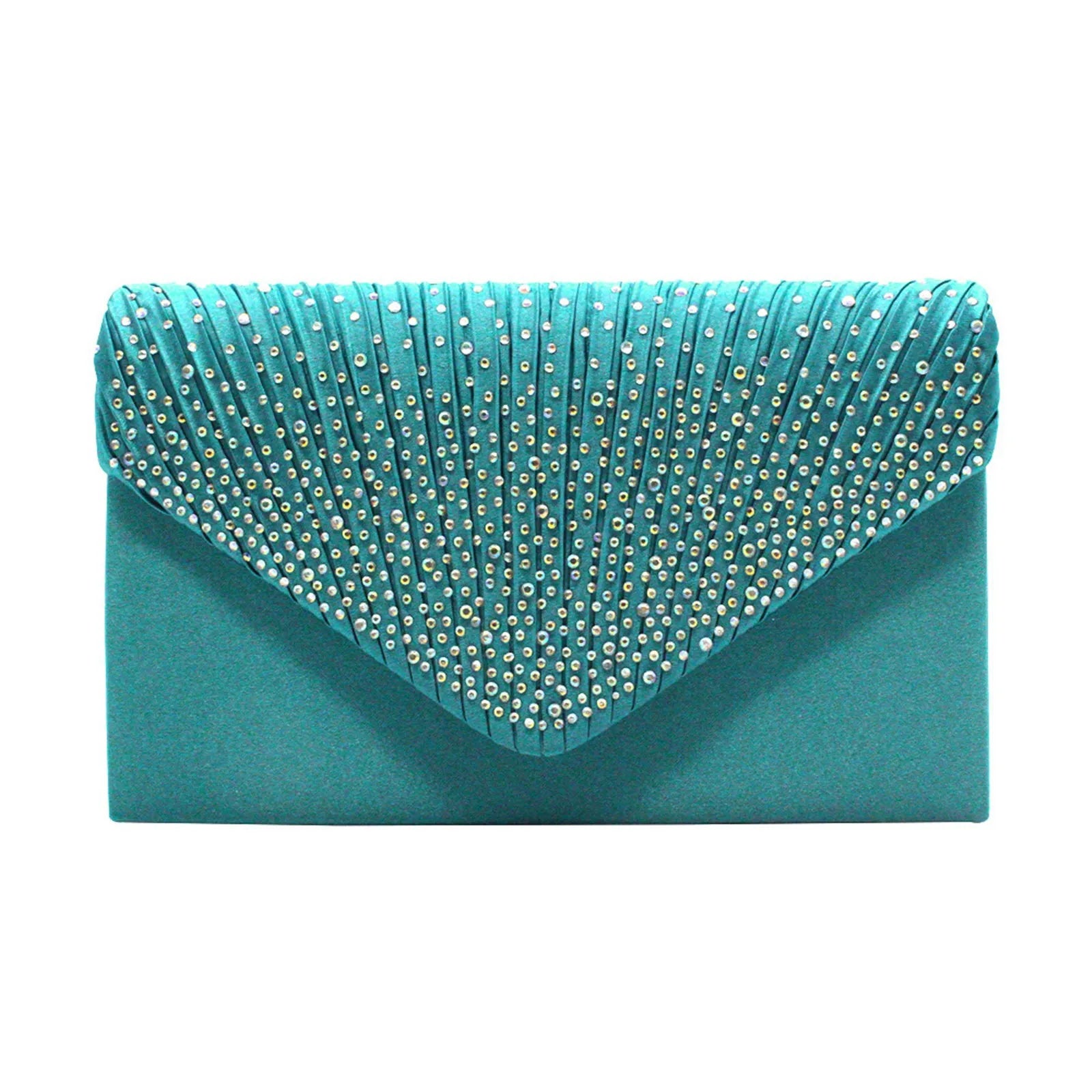 Women's  Luxury Silk Evening Clutch Bag - Elegant Women’s Prom/Wedding Handbag with Detachable Chain Strap & Secure Closure