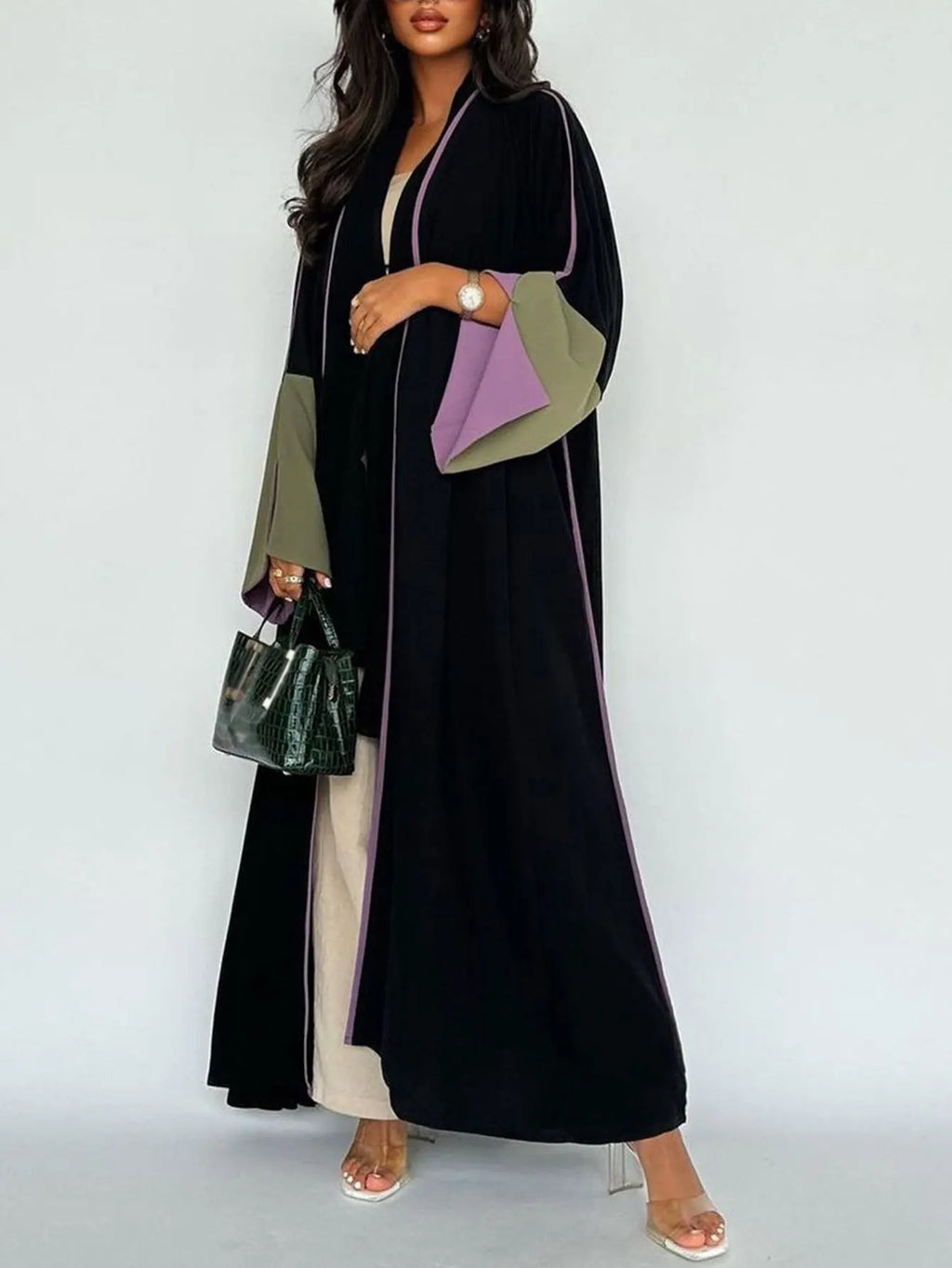 Islamic Black Abaya for Women Ideal for Ramadan Daily Wear in Middle East Countries like Oman Bahrain for Muslim Modest Fashion