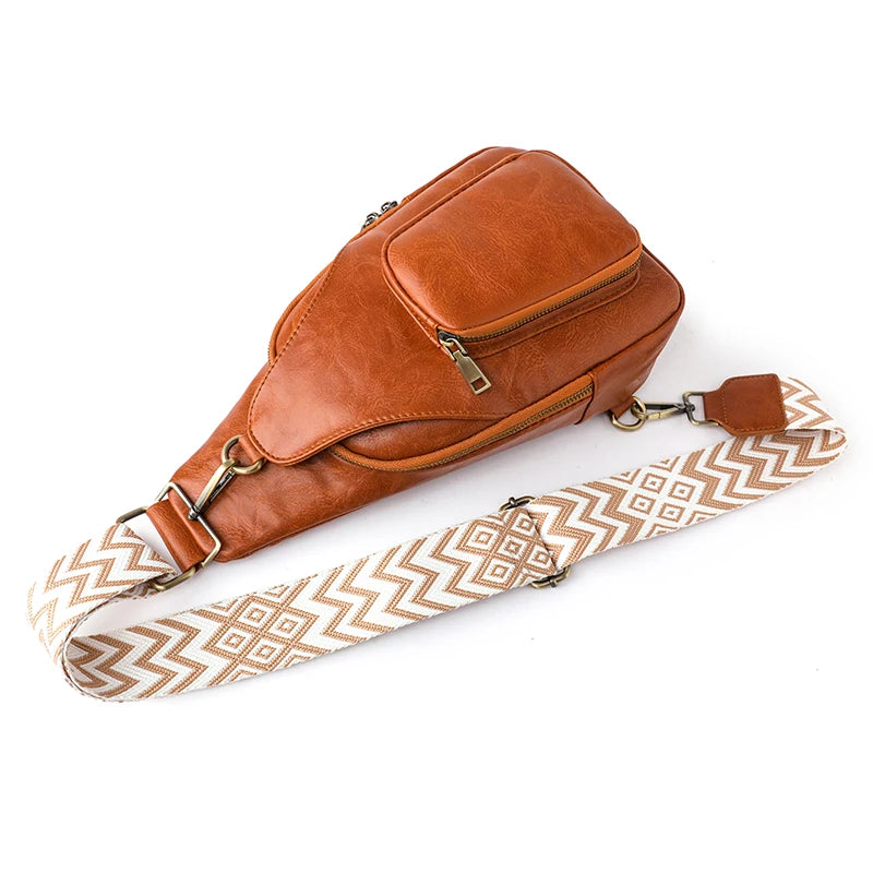 Bags for Women Newly Women Chest Pack Female Sling Bags Crossbody Waterproof Shoulder Chest Bag Casual PU Leather Messenger Pack