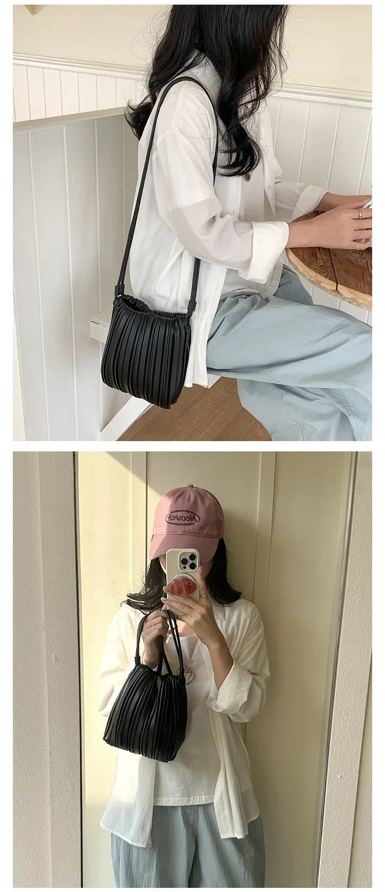 Luxury Women's Shoulder Crossbody Bag Summer New Luxury Soft PU Pleated Mini Bag Versatile Fashion Candy Color Small Square Bag