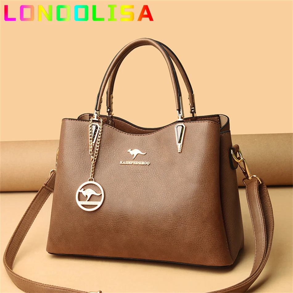 Luxury Soft Leather Handbag Women's Bag 2022 Trend Designer 3 Layers Shoulder Crossbody Sac Ladies Large Capacity Messenger Tote