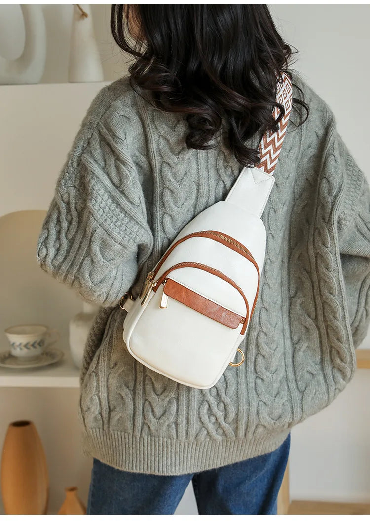 Sling Bag For Women Men Backpack Fanny Pack Crossbody Purse Chest Travel Shoulder Belt Bags Purse Handbag PU Leather Anti Theft