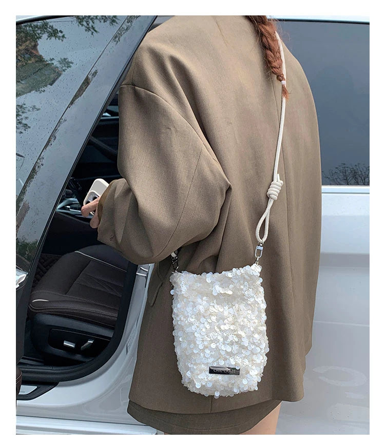 2025 New Large Sequined Bags for Women Are in Trend This Year – Large-Capacity Tote Bags with a Stylish Texture, Suitable as Sho