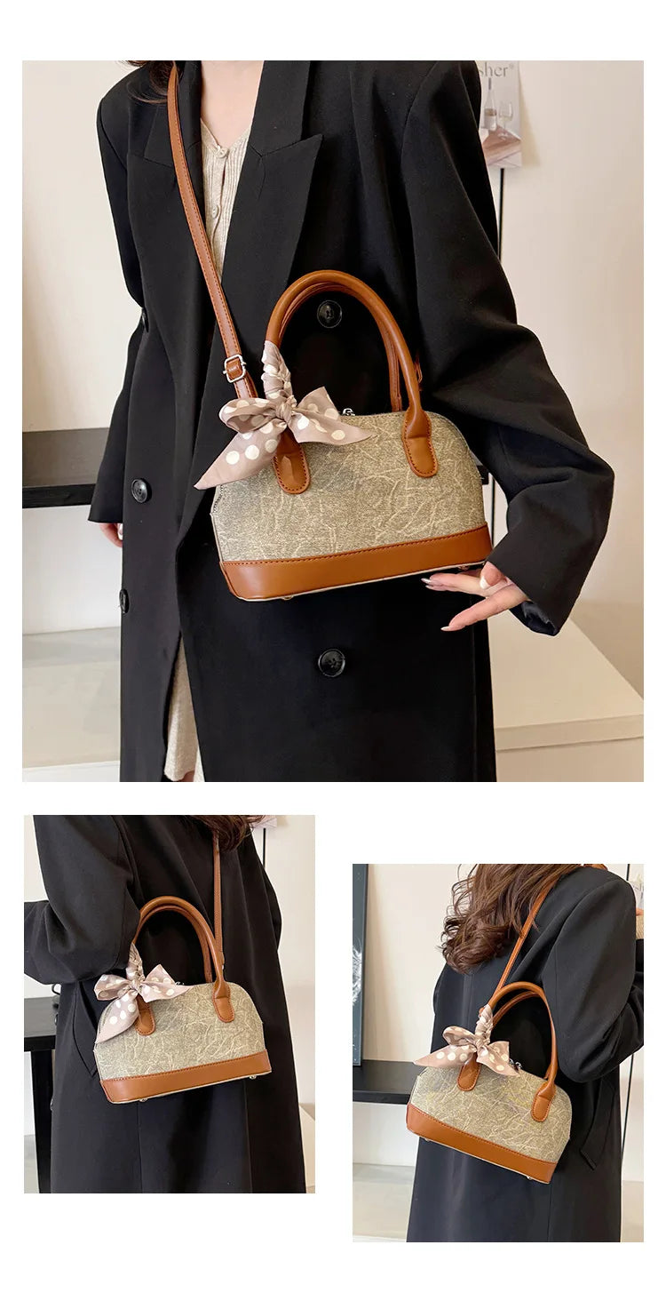 2024 New! Retro Stylish Ruffled Shell Bag - High - End Printed, Ideal for Women's Casual Outings & Versatile Use Free Shipping