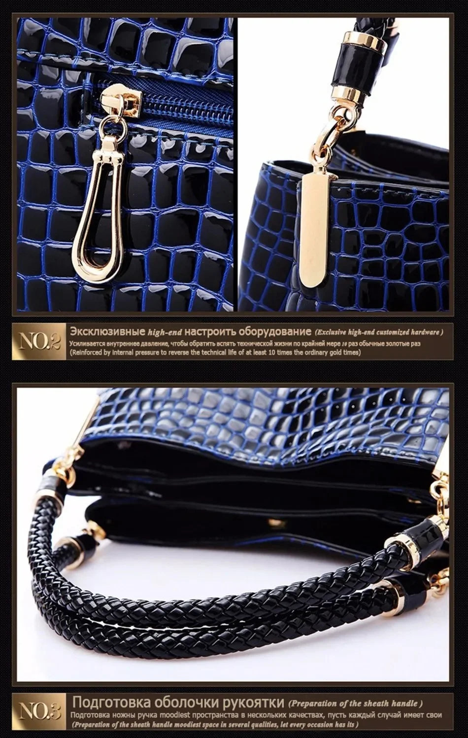 Luxury Ladies Hand Bags Purse Fashion Shoulder Bags Bolsa Sac Crocodile Famous Designer Brand Bags Women Leather Handbags