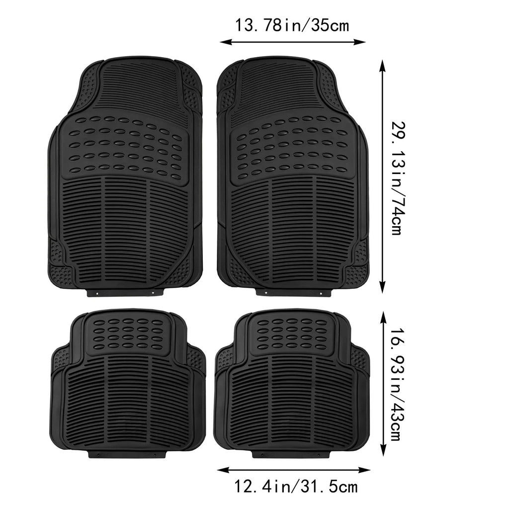 (4PC)  All Weather Car Floor Mats, Universal Design, Car Floor Mats With Grip Ridges, Waterproof, For Cars, Trucks And SUVs